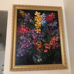 Floral Painting With Frame