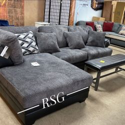 L Shape Sectional Gray, Black Color By Ashley Furniture ⭐No Needed Credit Check ⚡ $39 Down Payment with Financing
0652