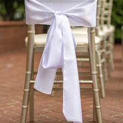 50 Satin White Chair Bows