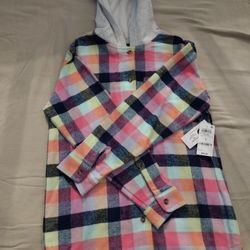 Girls Flannel With Hoodie
