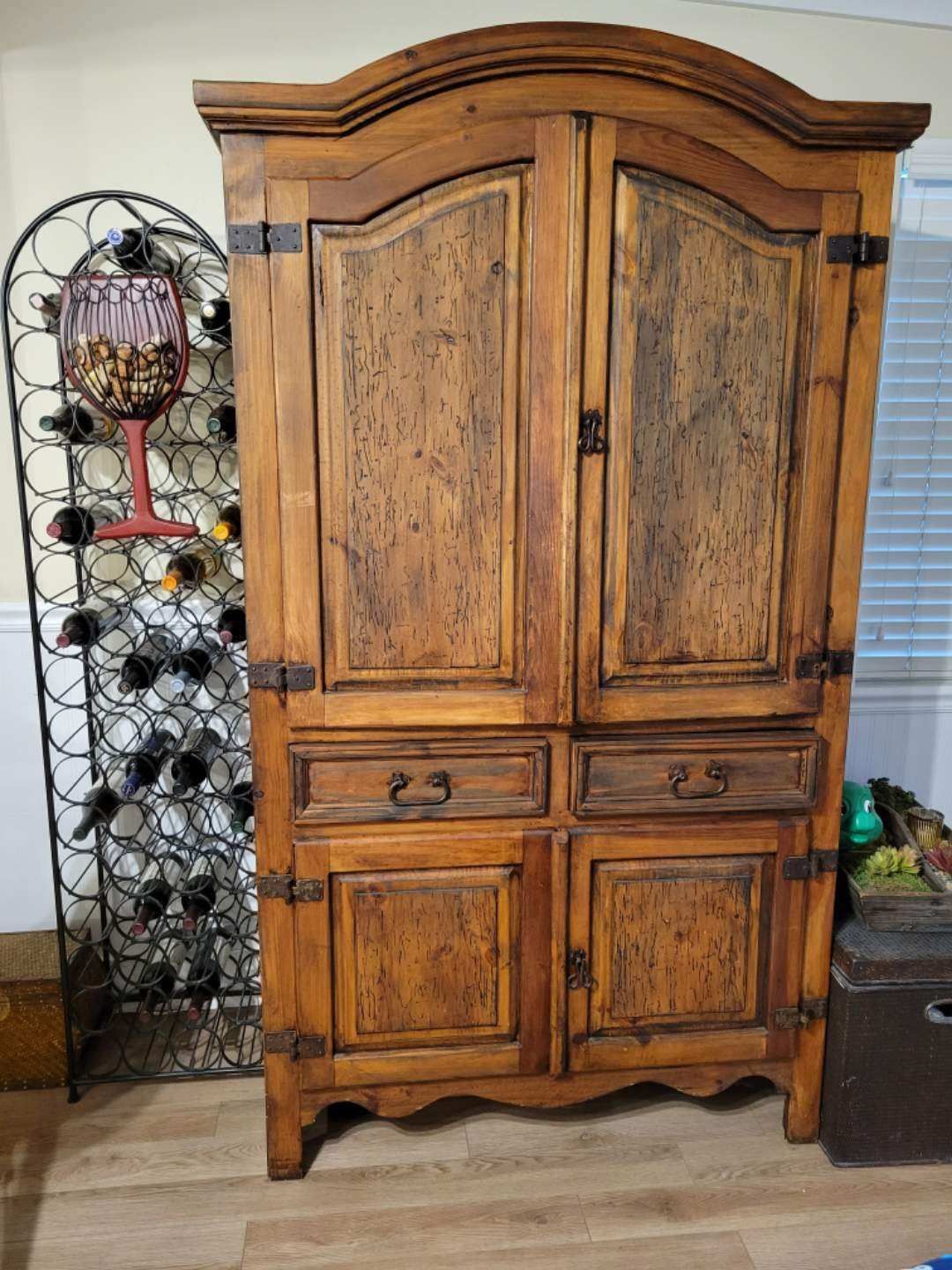 Solid Pine Armoire / TV Cabinet / Wardrobe / Bar