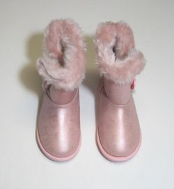 NEW Toddler Girls Shimmer Fleece Boots Pink, Size 6