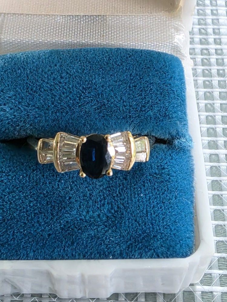 Sapphire & Diamond 14k