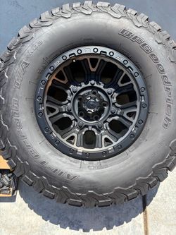 5) 17x9 Fuel Covert Black Wheels with 5 x 5 bolt pattern 33 BFG KO2 AT Tires