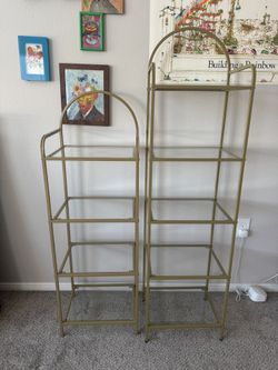 Gold Glass Bookcase Together Or Separate 