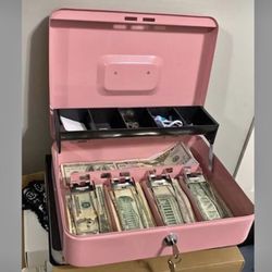 Cash Box With Keys …. Pink 