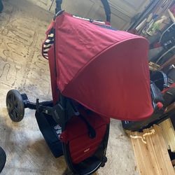 Red Britax Stroller, Car Seat And Base