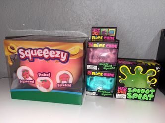 Nee Doh Sensory Toy Bundle – Squeeezy, Nice Cube, Sploot Splat