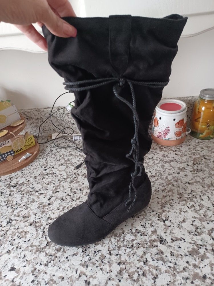 Black Sued Boots