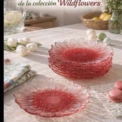 JUEGO DE 8 PLATOS MEDIANOS WILDFLOWER PRINCESS HOUSE