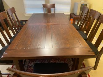 Solid wood dining table set for sale ($650)