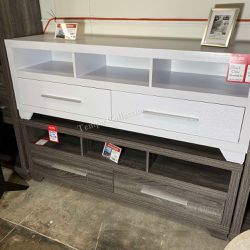 Large TV Stand, Distressed Gray or White Color, SKU#10171916TV