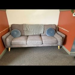 Blue/Grey Couch, Low To Ground
