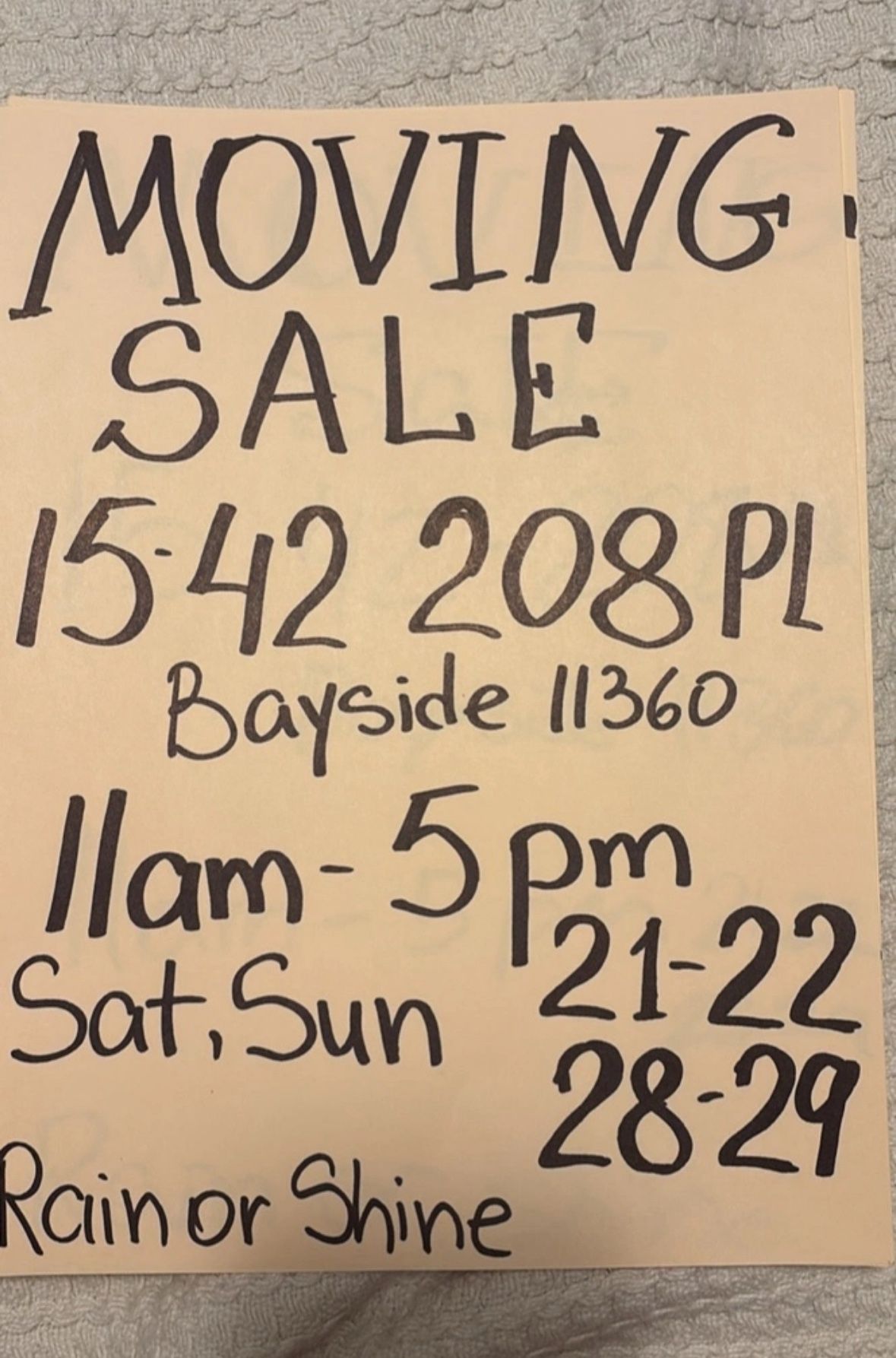 LADT MOVING SALE