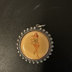 Vintage Sexy Pin Up Girl Pendant 