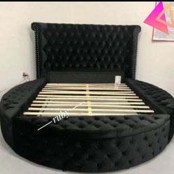 Surprise Discount Available!! Delilah Circle Tufted Queen Upholstered Bed | Brand new 3 Boxes | Showroom İn Stock | Color Options @ Delivery 🚚