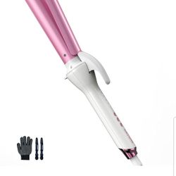 1 1/4 Inch Curling Iron for Loose Curl Waves, Long Barrel Ceramic 1.25 inch Curling Iron with Far-Infrared & Ionic Technology, 4 Adjustable Heats Hair