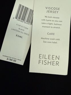 Eileen Fisher Black lantern Dress Small