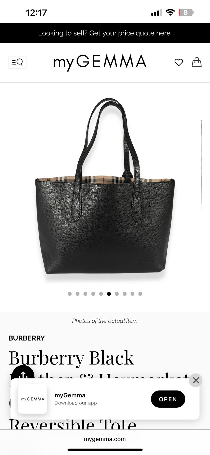 Burberry Reversible Tote