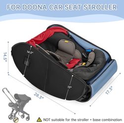 Padded Car Seat Travel Bag for Doona – Foldable Gate Check Travel Bag – Black