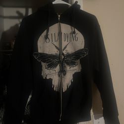 Black Butterfly Zip Up Hoodie