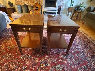 Pair of Mahogany End Tables with Drawer