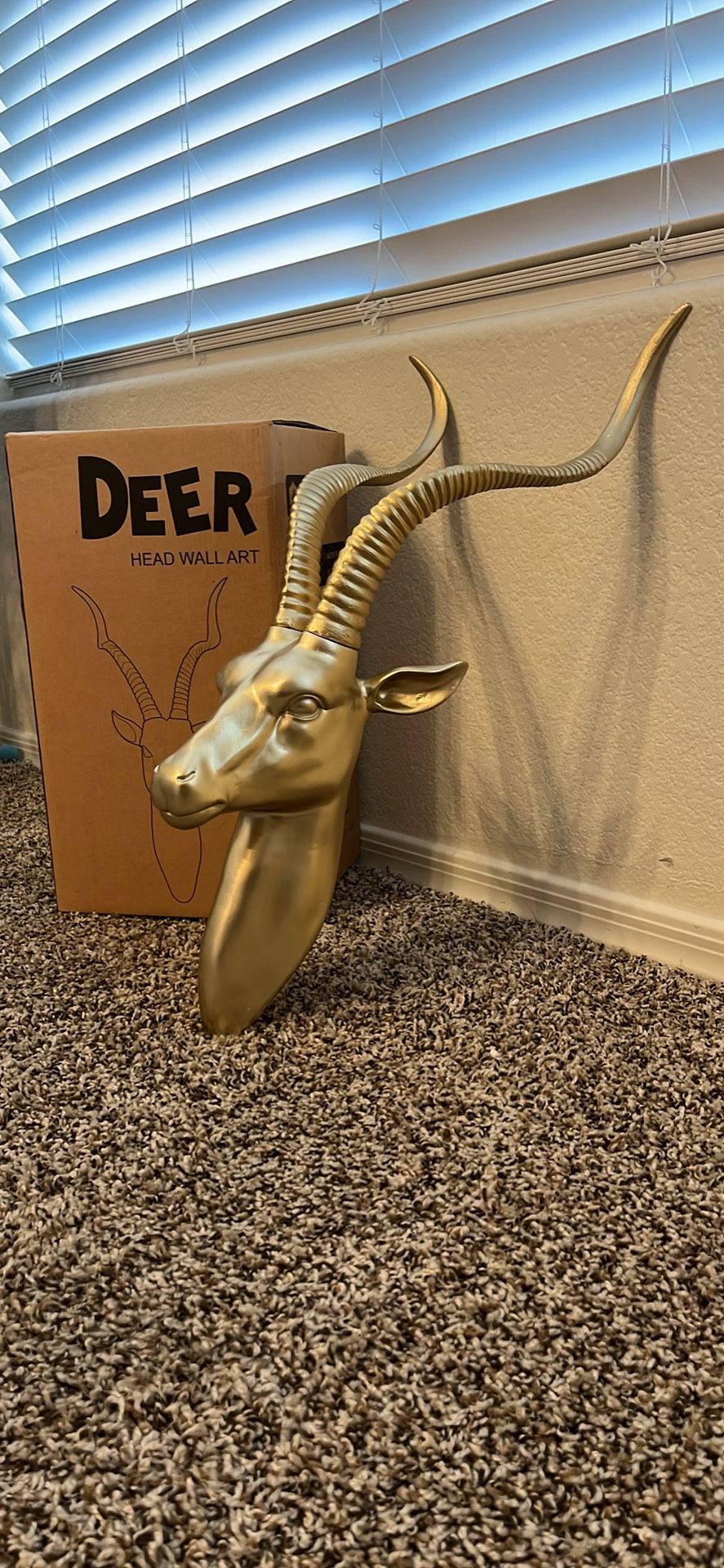 Golden Deer Head Wall Art - New!