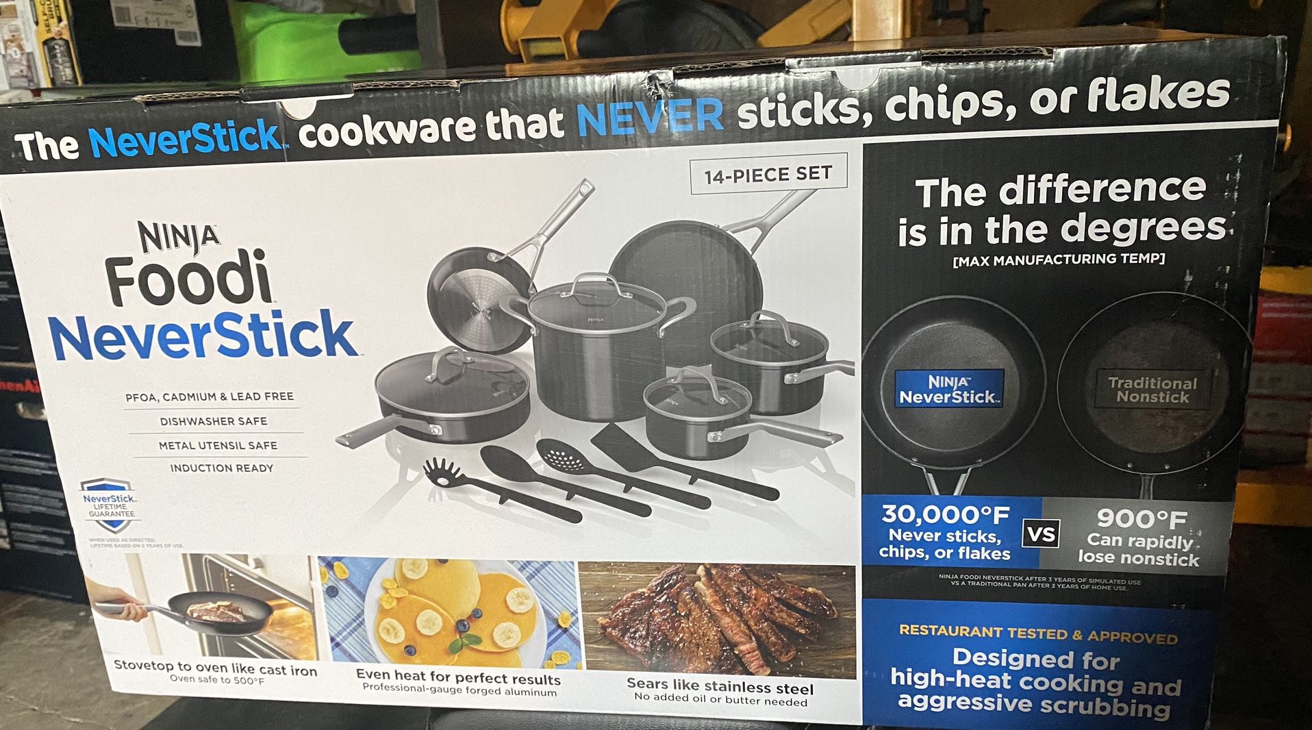 Ninja Foodi NeverStick 14-Piece Cookware Set, guaranteed to never stick, C19700