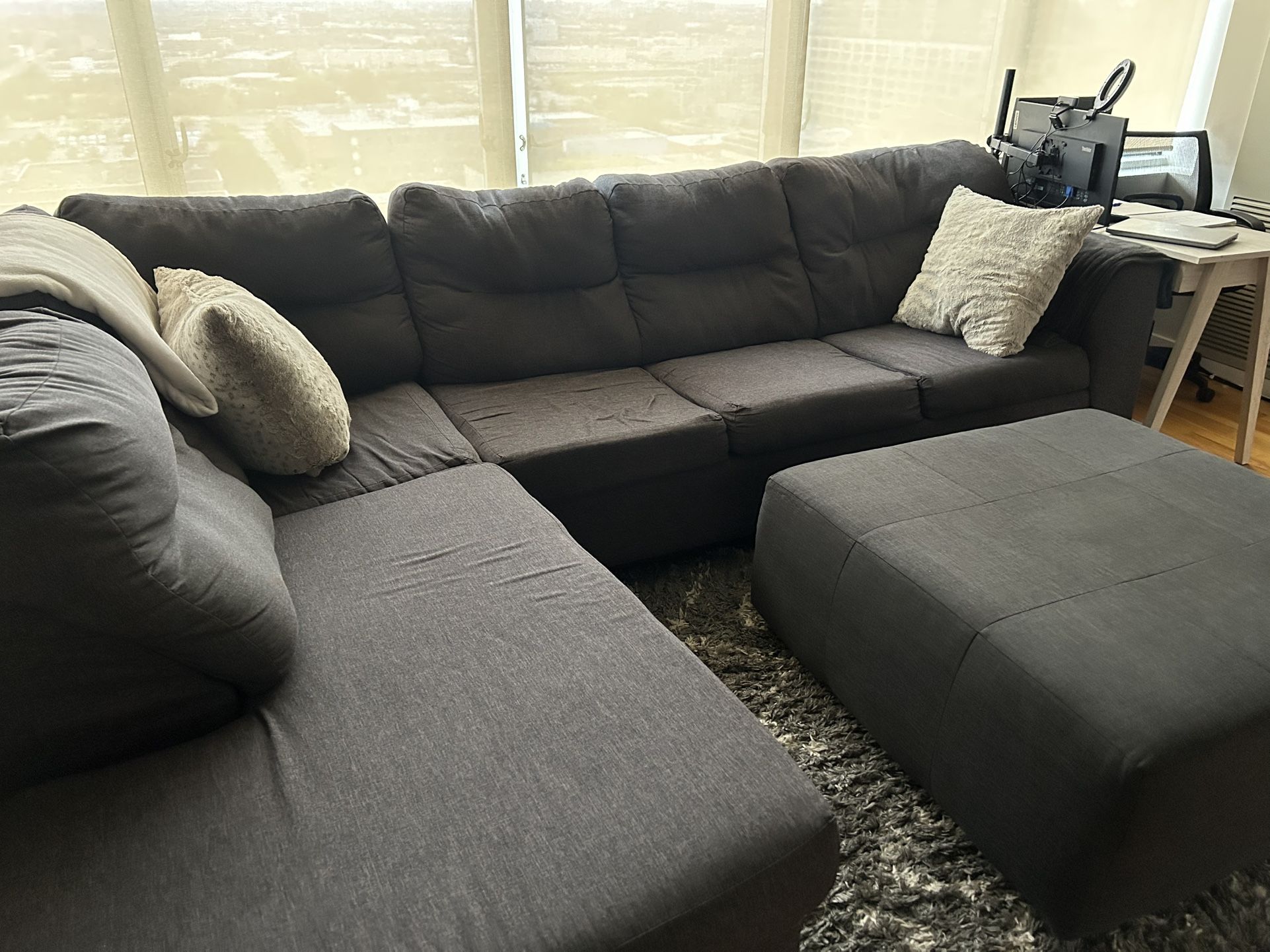 Sectional Couch And Ottoman