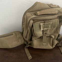 Eurosport Canvas Cargo Sling Backpack – Olive Crossbody Bag