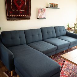 Burrow Block Nomad King Sectional Couch - Blue 