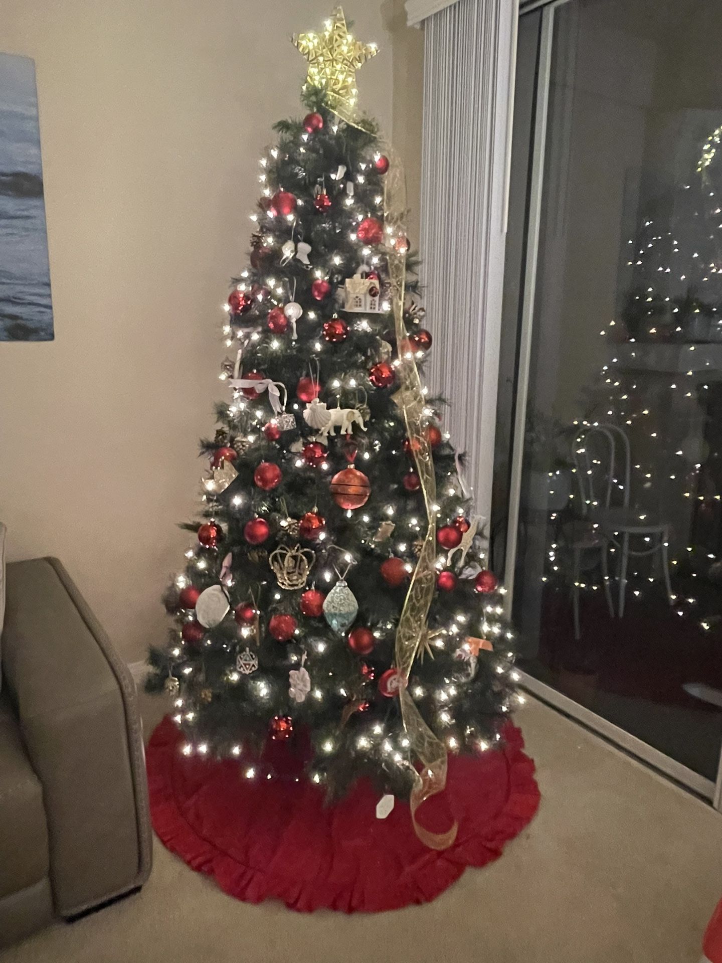 Christmas Tree Lights & Ornaments Included