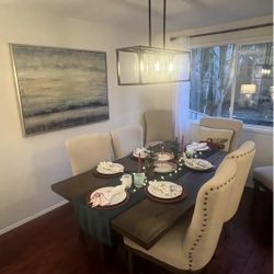 Large Dining Table And 7 Chairs 
