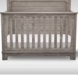 SIMMONS KIDS 4 In 1 CONVERTIBLE CRIB RUSTIC GRAY