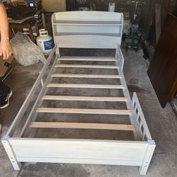 Bellemave twin size bed frame in rustic gray, lightly used and in excellent condition.