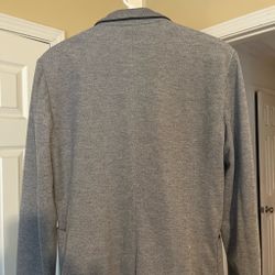 Grey Blazer Sport Coat with Navy Trim