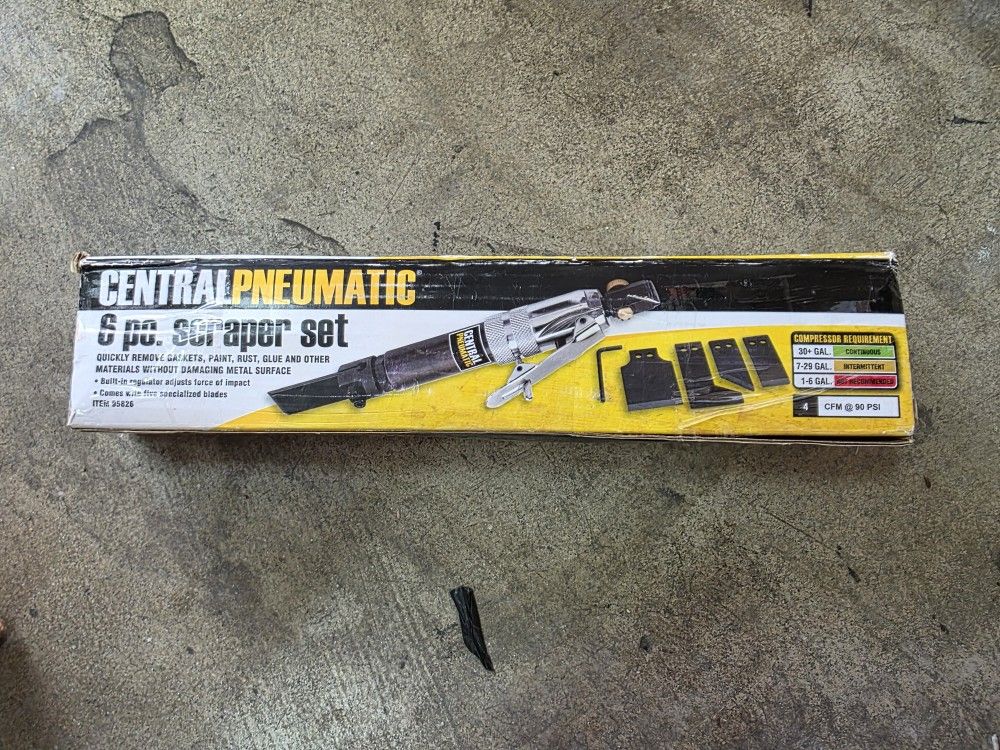 New Central Pneumatic Air Scraper 6pc Set