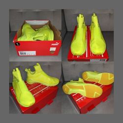 PUMA Fierce Bright Safety Yellow Hi Top Sneakers Athletic Shoes 