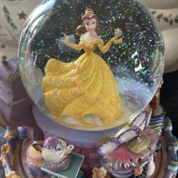 Vintage Disney Be Our Guest Belle Snow Globe