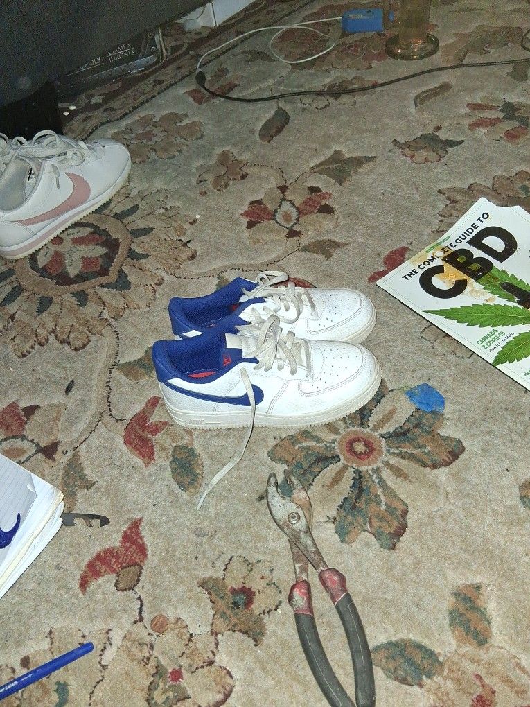 White And Blue Kids Air Force 1 Size 2y