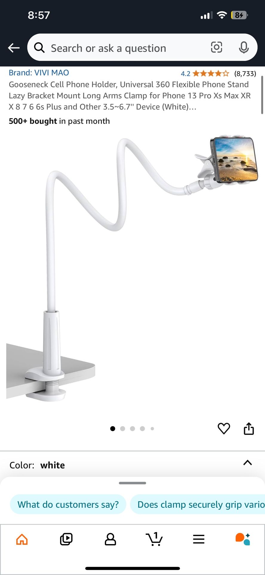 gooseneck cell phone holder