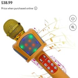 Micrófono de karaoke para niños, karaoke inalámbrico 5 en 1 con luz LED, micrófono de karaoke portátil para niños de 3 a 12 años, regalos para Navidad