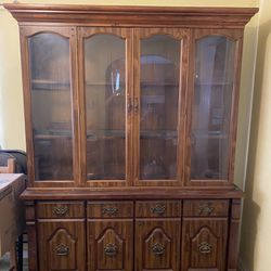 Large Solid Wood China Cabinet 