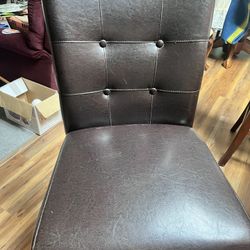 Leather Back Chairs Brown Leather