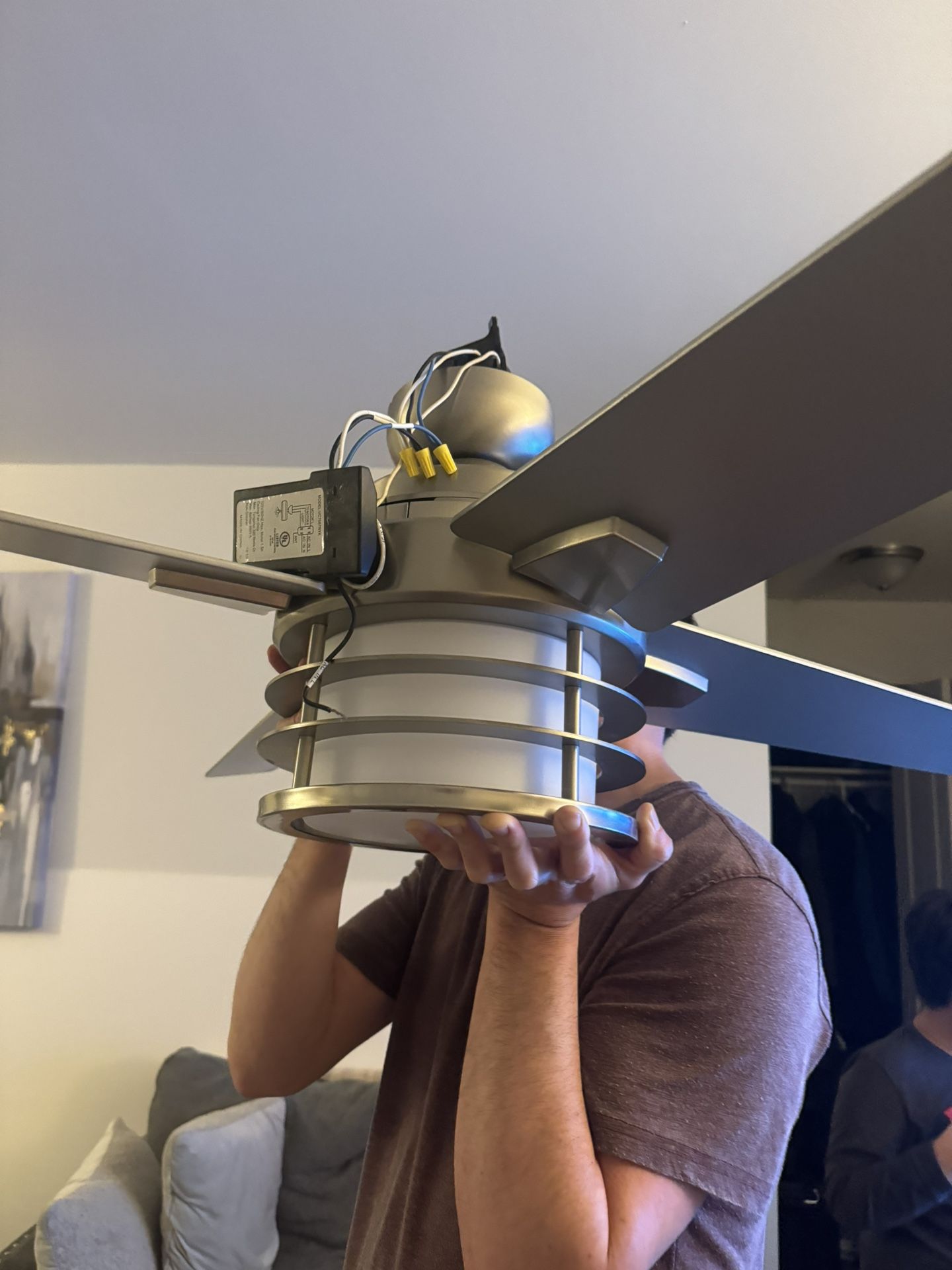 Brushed Steel Ceiling LED Fan