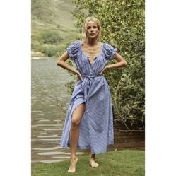 Dôen Juno Dress Sky Somerset Plaid