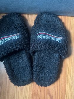 Balenciaga Furry Slide Black
