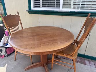 Round wooden table