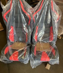 #01 Fit Red/black racing Universal Reclinable Racing Seats with Bottom Mount Sliders, 21" W X 22" D X 38" Jdm