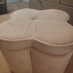Pink Petal Stool With Open Storage 